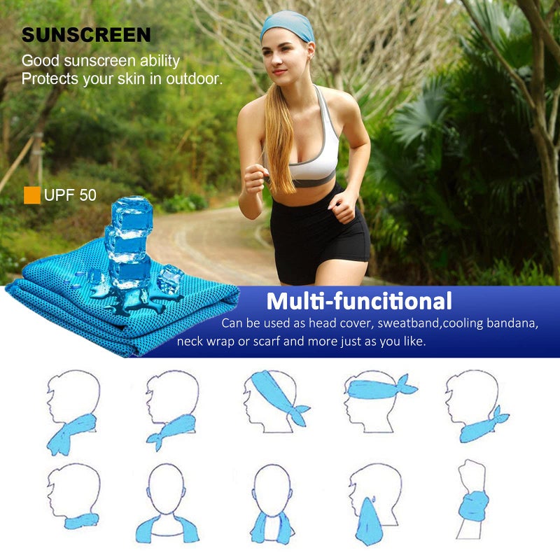 YQXCC Cooling Towels | 4 Pack 47"x12" | Ice Cool for Neck | Microfiber Soft Breathable Chilly | for Yoga, Sports, Golf, Gym, Camping, Running, Fitness, Workout & More Activities - Image 5